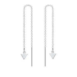Threader Chain Earrings in 925 Sterling Silver | Thread Through Jewelry for Women and Girls | Multiple Designs Available (Shooting Arrows)