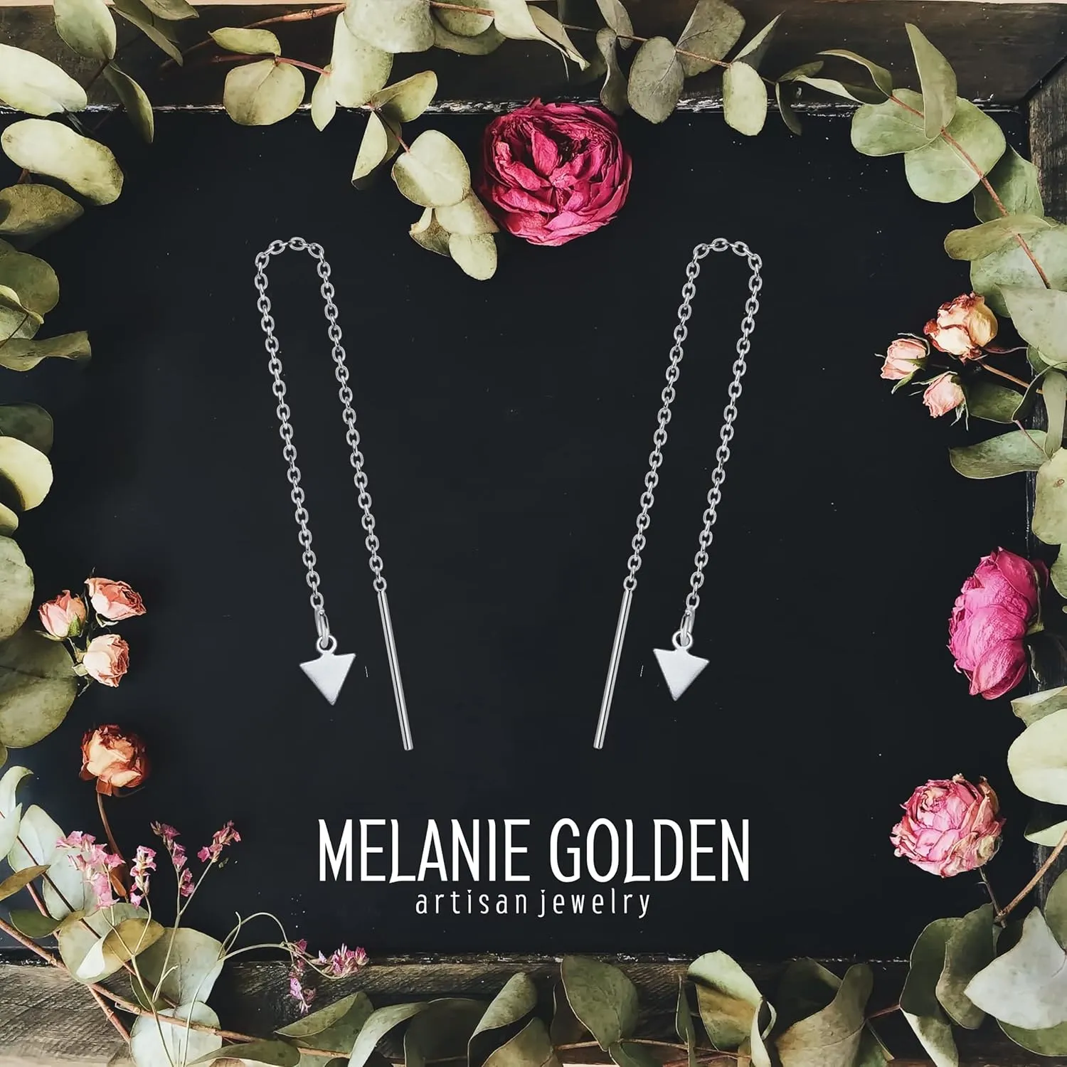 Threader Chain Earrings in 925 Sterling Silver | Thread Through Jewelry for Women and Girls | Multiple Designs Available (Shooting Arrows)