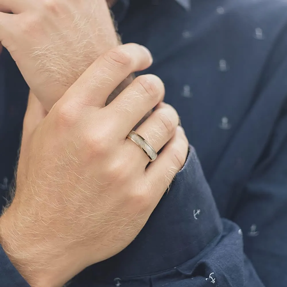 THREE KEYS JEWELRY Men Women Wedding Bands 4mm/6mm Tungsten Viking Carbide Calaite Granules Ring with Jewelry Domed Polished Infinity Unique for Him Her Silver/Black/Rose Gold