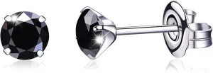 Titanium Earrings, Hypoallergenic for Sensitive Ears Brilliant Cut Simulated Diamond 5mm Cubic Zirconia Stud Earrings for Women Men
