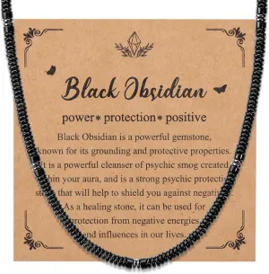 Top Plaza Healing Crystal Tigers Eye Stone Necklace for Men Natural Gemstone Beaded Necklaces Handmade Stress Relief Balance Protection Amulet Necklace Jewelry Gifts