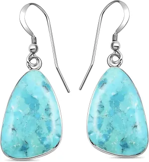 Turquoise Earrings for Women in 925 Sterling Silver Drop Dangle Earrings Boho Western Turquoise Jewelry Birthday Gifts