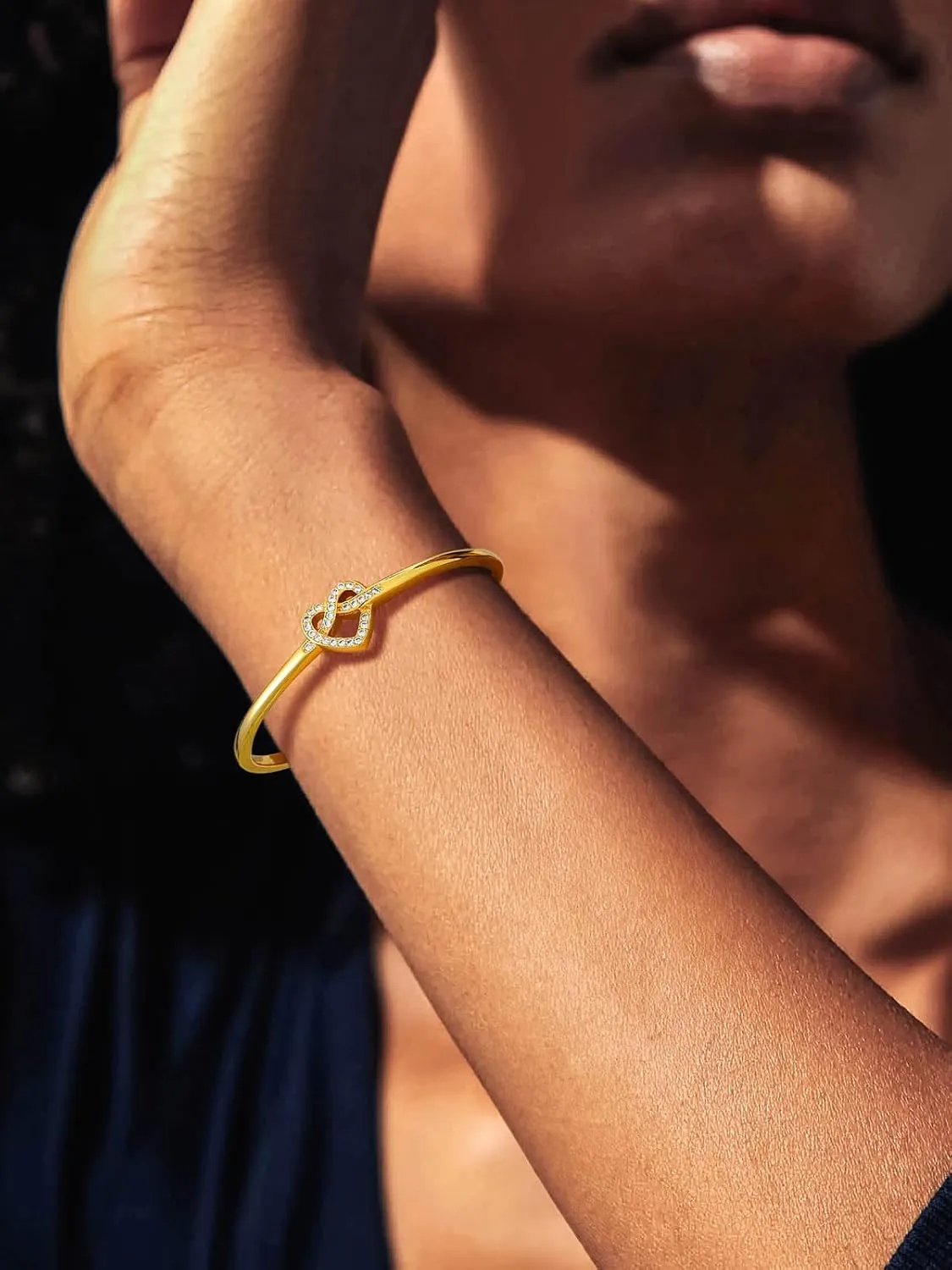 U7 Unisex Simple Cuff Bracelet 18K Real Gold Platinum Plated Fine Bracelets Fashion Jewelry Open Bangle Cuff Bracelets, Twisted or Heart Style
