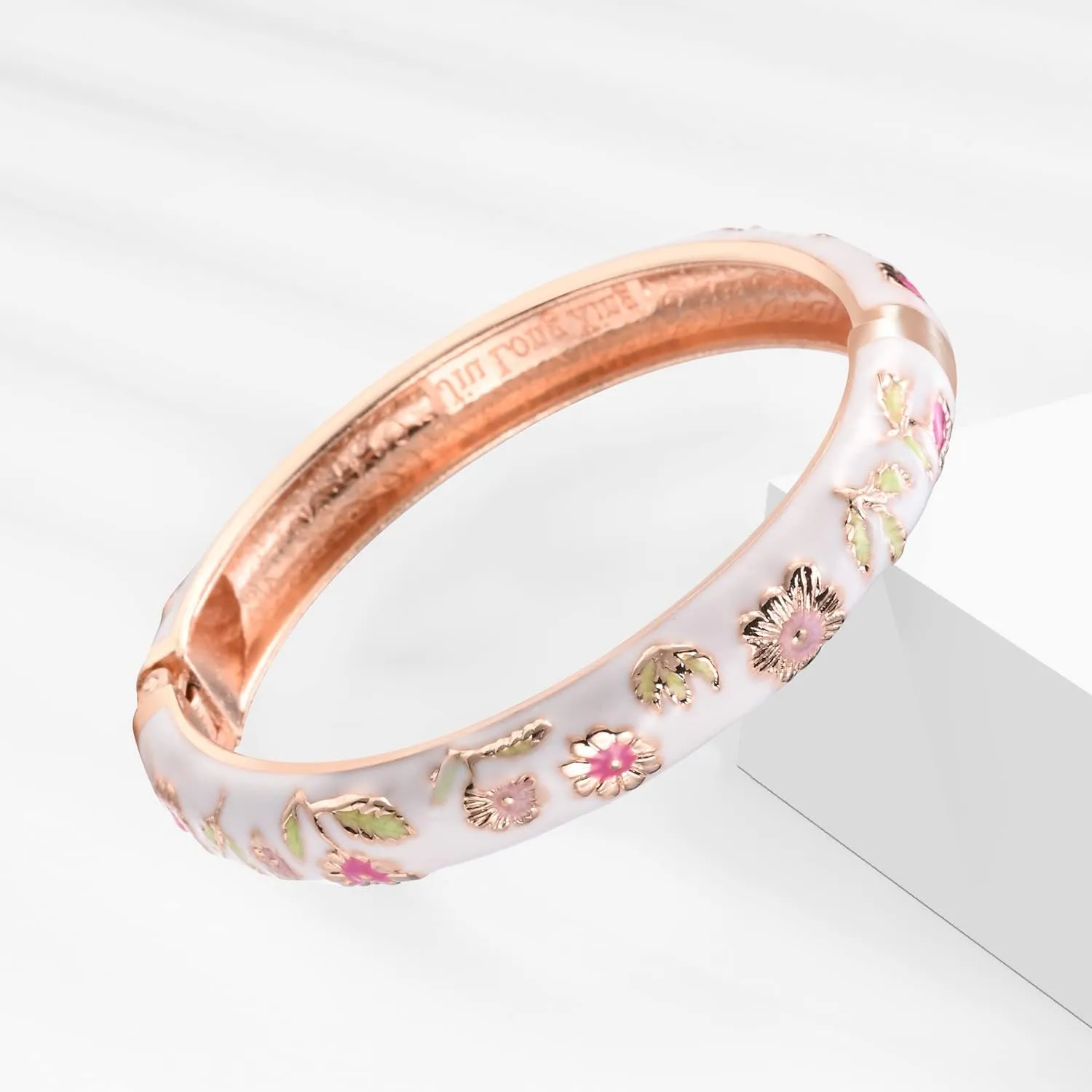 UJOY Colors Handcraft Jewelry Cloisonne Bracelet Enamel Bird Spring Hinged Womens Bangles Gifts Box 55C49