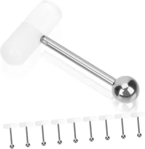 Unique 10pcs Oval Tongue Rings Acrylic Piercing Jewelry Fashionable Bars for Parties Dance and Events