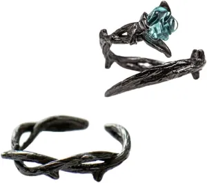 Unique Thorn Ring Set Men's Silver Couples Ring Fashionable Open Wedding Band for Anniversary