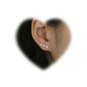 W WEILIRIAN Boho Crystal Star Earrings Rhinestone Star Stud Earrings Star Climber Earrings Cz Star Ear Crawler Earrings Jewelry for Women and Girls Gifts