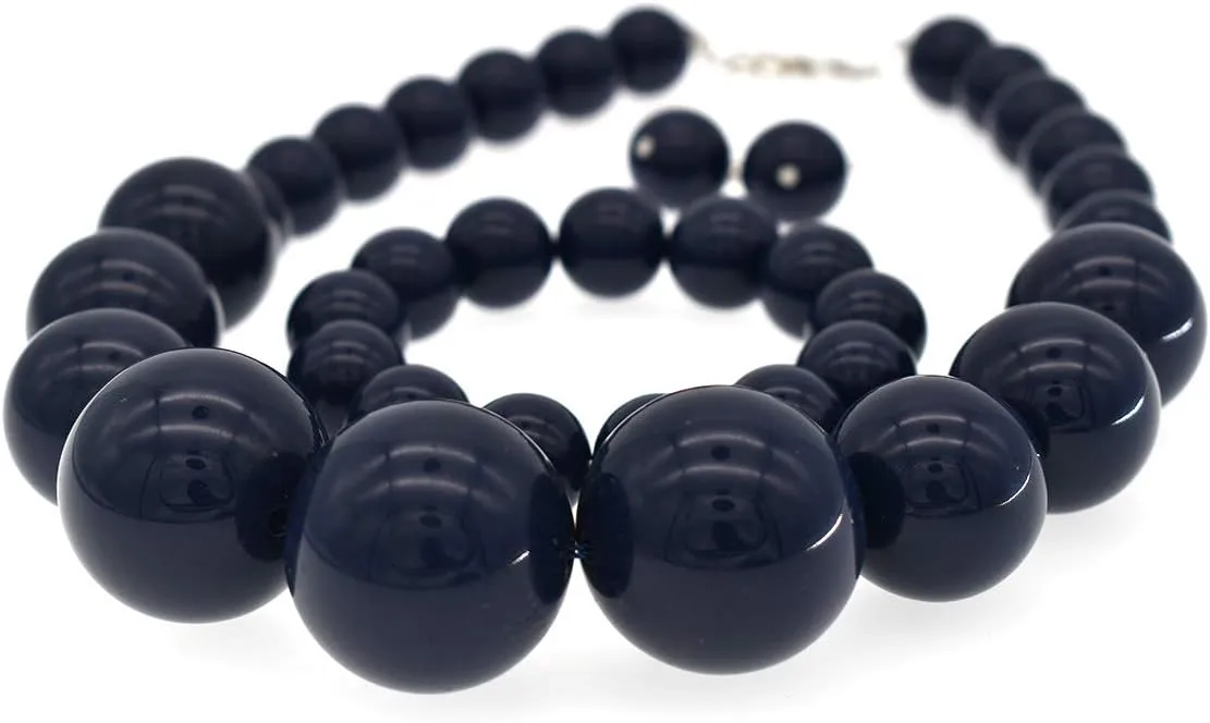 We We Chunky Pearl Necklace for Women Large Big Faux Pearl Necklace and Earrings set 1920s Costume Jewelry set Prom party