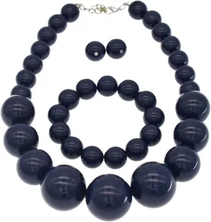 We We Chunky Pearl Necklace for Women Large Big Faux Pearl Necklace and Earrings set 1920s Costume Jewelry set Prom party