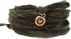 Wedding Collectibles Custom Itsy Circle Heart Wrap Bracelet - Handmade Silk Ribbon Wrap Bracelet, Eclectic Jewelry, Gift for Teen, Inspirational Bracelet, Ombre Ribbon, Bohemian Jewelry