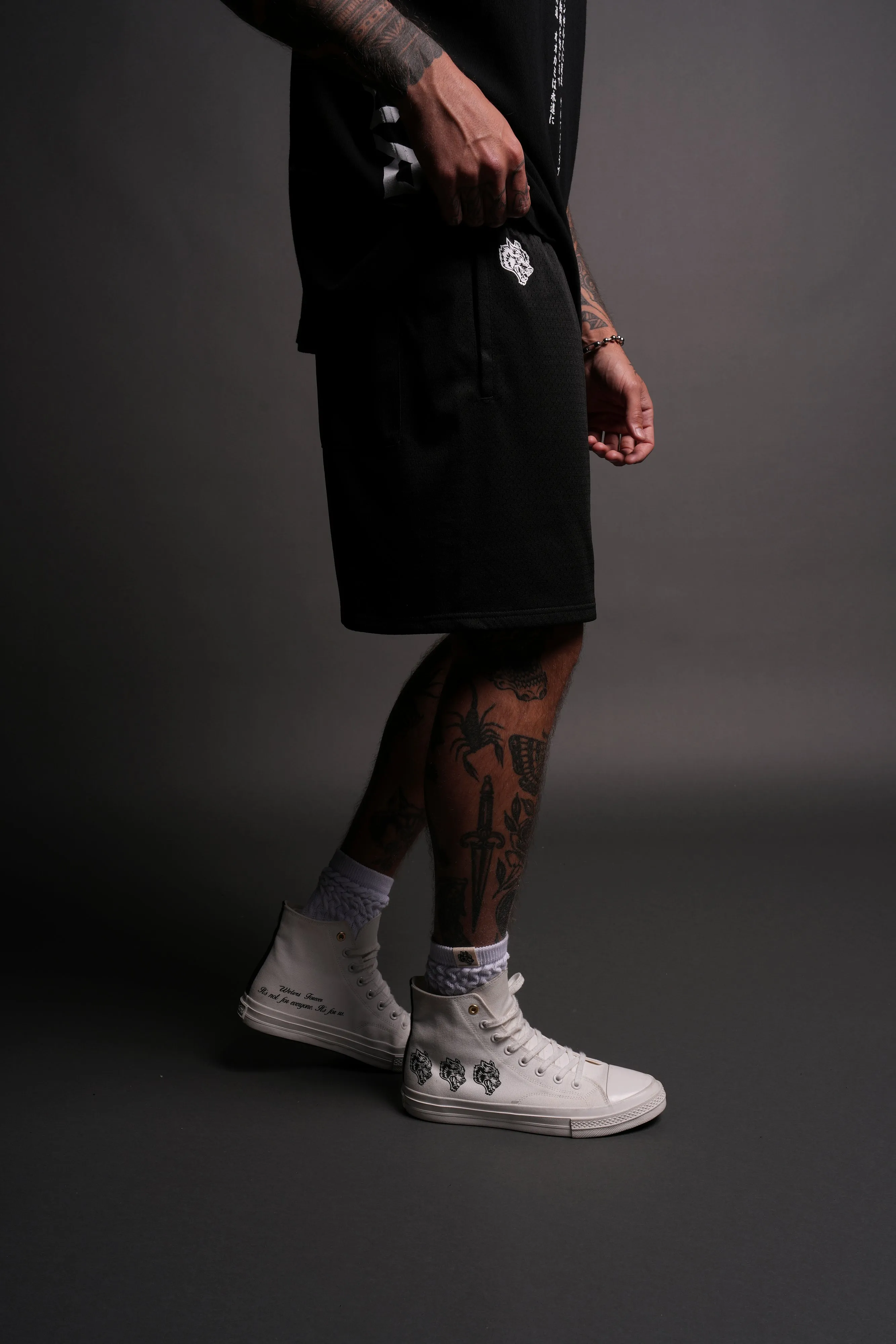 Wolves Bushido Mesh Shorts in Black