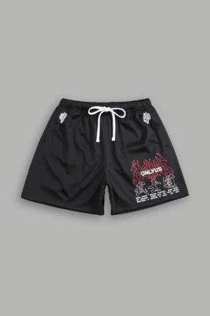 Wolves Bushido Mesh Shorts in Black