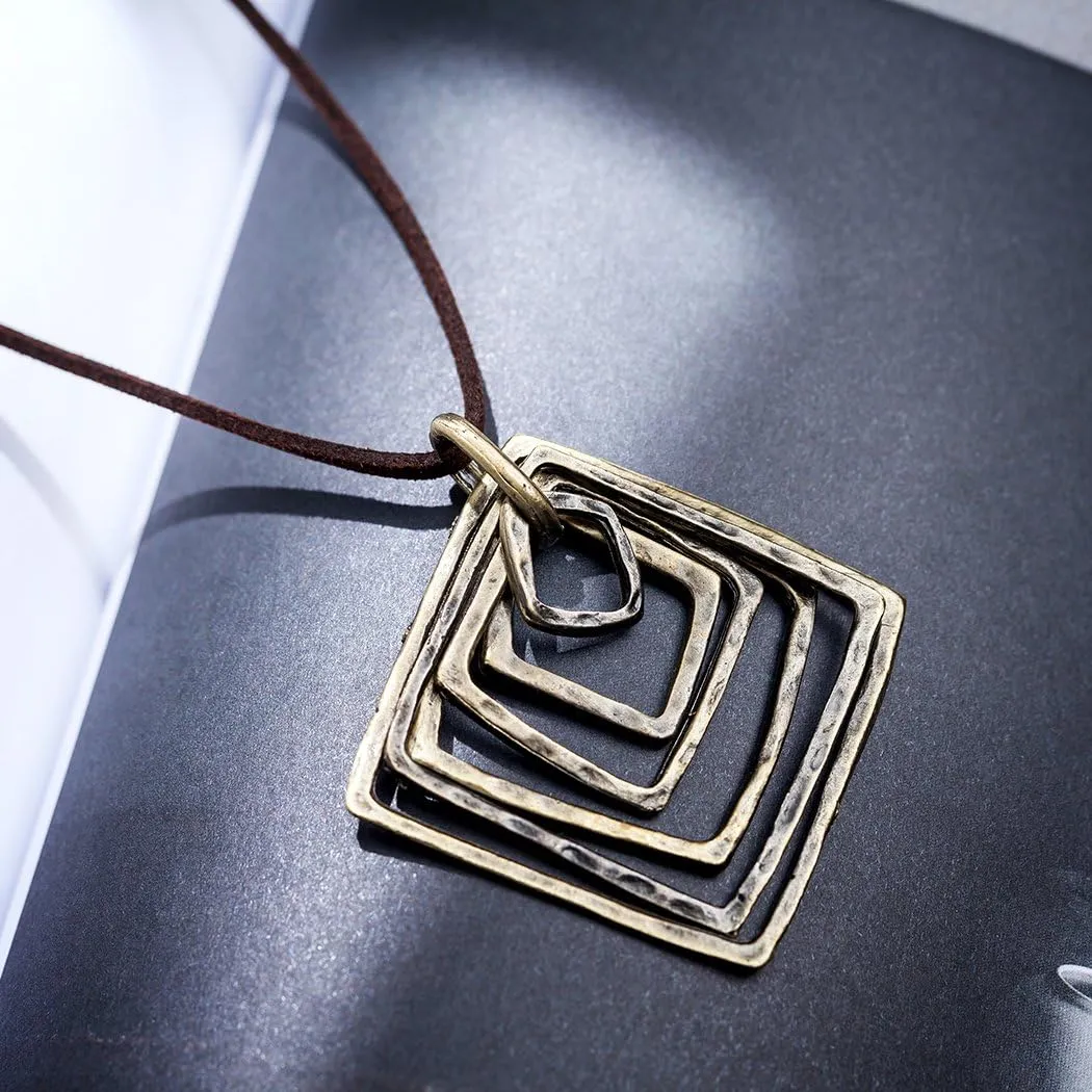 Womens Multilayer Pendant Necklaces Vintage Jewelry Fashion Long Sweater Necklace for Woman