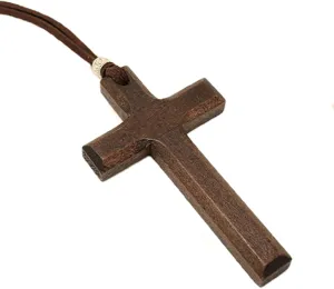 Wooden Cross Necklace For Men Women, Wood Cross Pendant Necklaces For Car Rearview Mirror Charms, Wall, Christian Jewelry