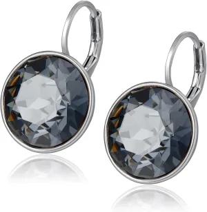 XUPING Round Crystal Leverback Earrings Sparkly Elegant Austrian Crystals 18K Platinum Plated Hypoallergenic Delicate Jewelry Gifts For Women Party