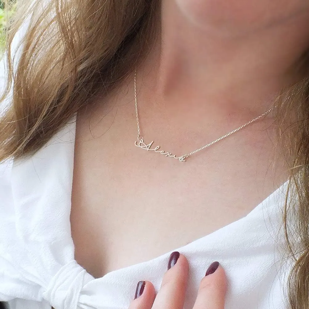 Yoke Style Custom Name Necklace for Women, Customized Nameplate Necklace Dainty Personalized Jewelry Gifts for Girlfriend, Mom
