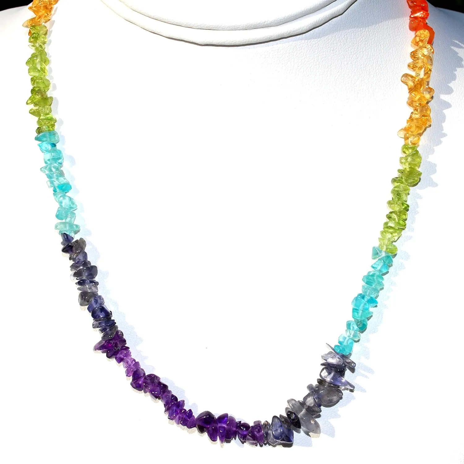 Zenergy Gems Selenite Charged Natural Gemstone Chip Necklaces   Selenite Puffy Heart Charger [Included]